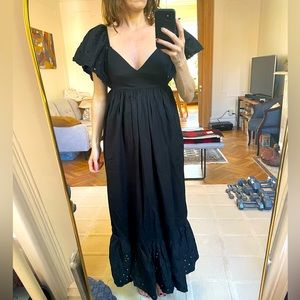 Em Saison eyelet flutter sleeve dress